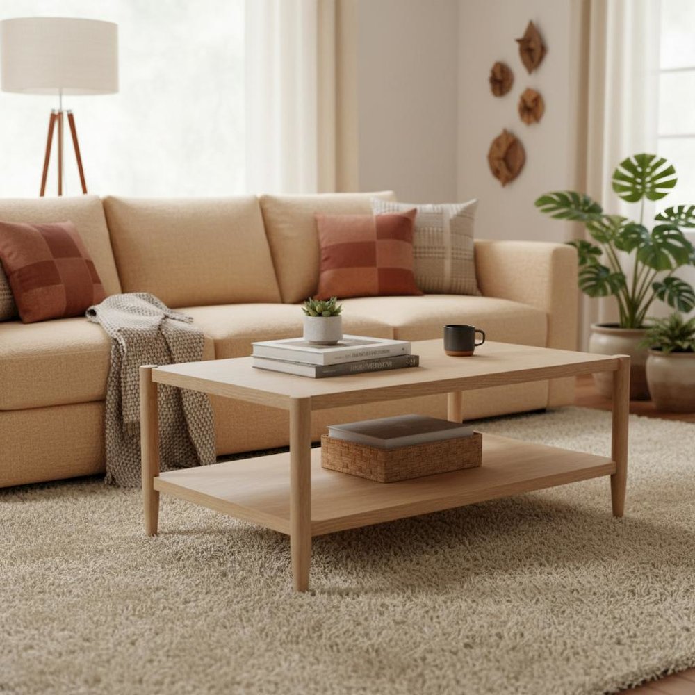 Rectangular Nature-Inspired Coffee Table with Modern Contemporary Design
