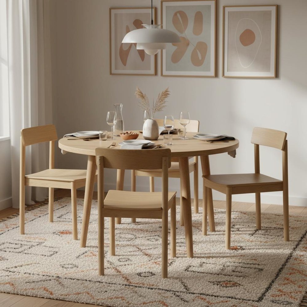 Light Oak Side Chair Modern Design Single Piece with Durable Frame