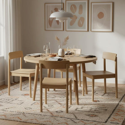 Light Oak Side Chair Modern Design Single Piece with Durable Frame