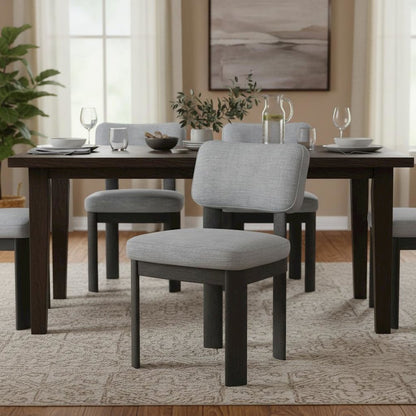 Black Upholstered Side Chairs Set of 2 with Modern Design