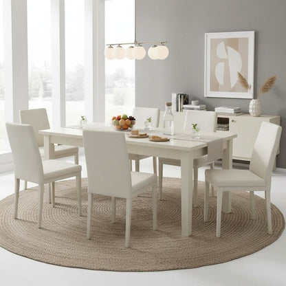 Extension Dining Table with Adjustable Height and Drawer Storage