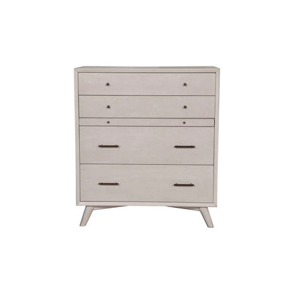 Flynn Mid Century Modern 4 Drawer Multifunction Chest w/Pull Out Tray, Gray