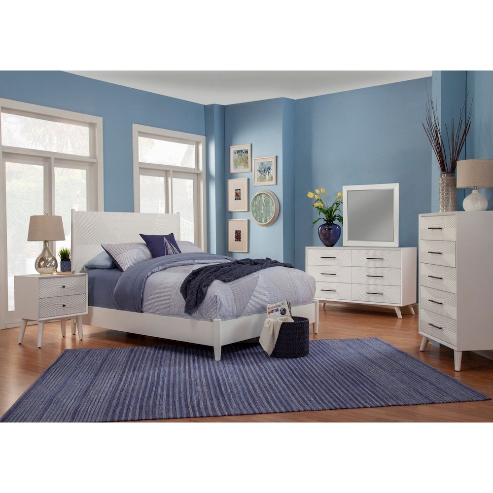 Tranquility Full Panel Bed, White