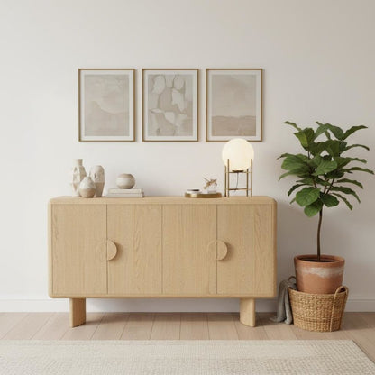 Sideboard Light Oak Modern Design with Spacious Storage and Durable Build