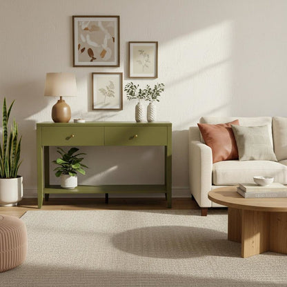 Console Table with Drawer Modern Farmhouse Style Single Piece