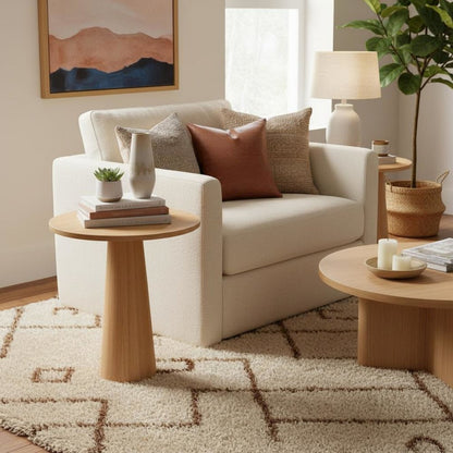 Wood-Tone End Table with Modern Design and Sturdy Construction
