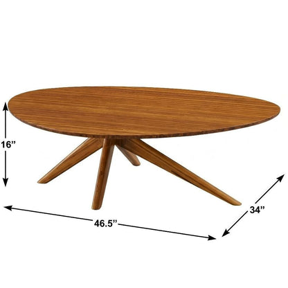 Amber Coffee Table with 100% Bamboo Construction and Mid Century Modern Design