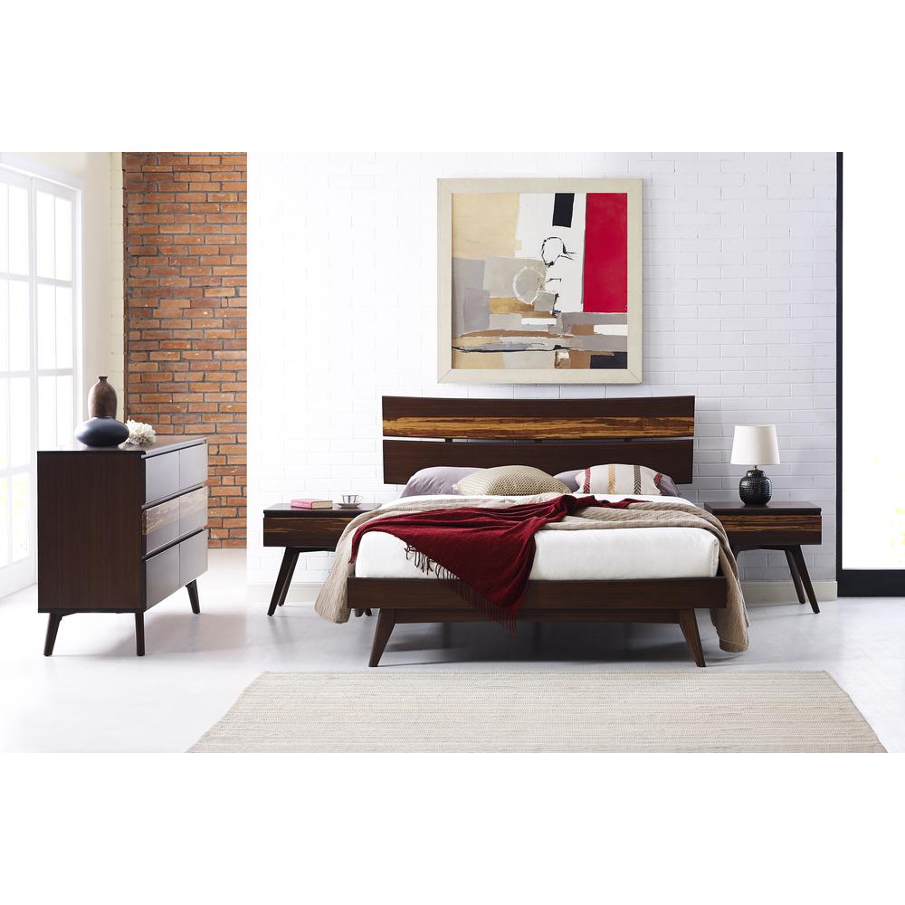 Azara California King Platform Bed, Sable