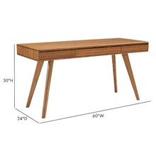 Solid Bamboo Desk in Caramel Finish – Wooden Desk with Three Drawers