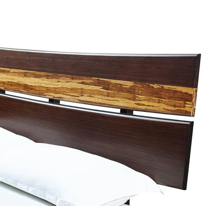 Bamboo Queen Platform Bed – Wooden Bed Frame Queen Size in Sable Finish