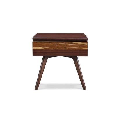 Solid Bamboo Bed Side Table – Wood Nightstand with 1 Drawer in Sable Finish
