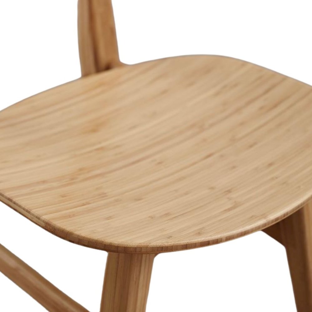 Caramelized Bamboo Dining Chairs – Light Wood Kitchen Chair Set of 2