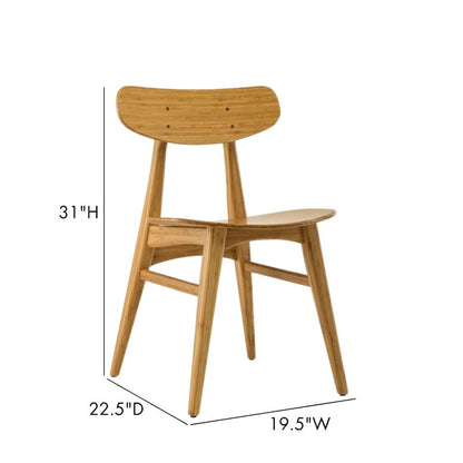 Caramelized Bamboo Dining Chairs – Light Wood Kitchen Chair Set of 2