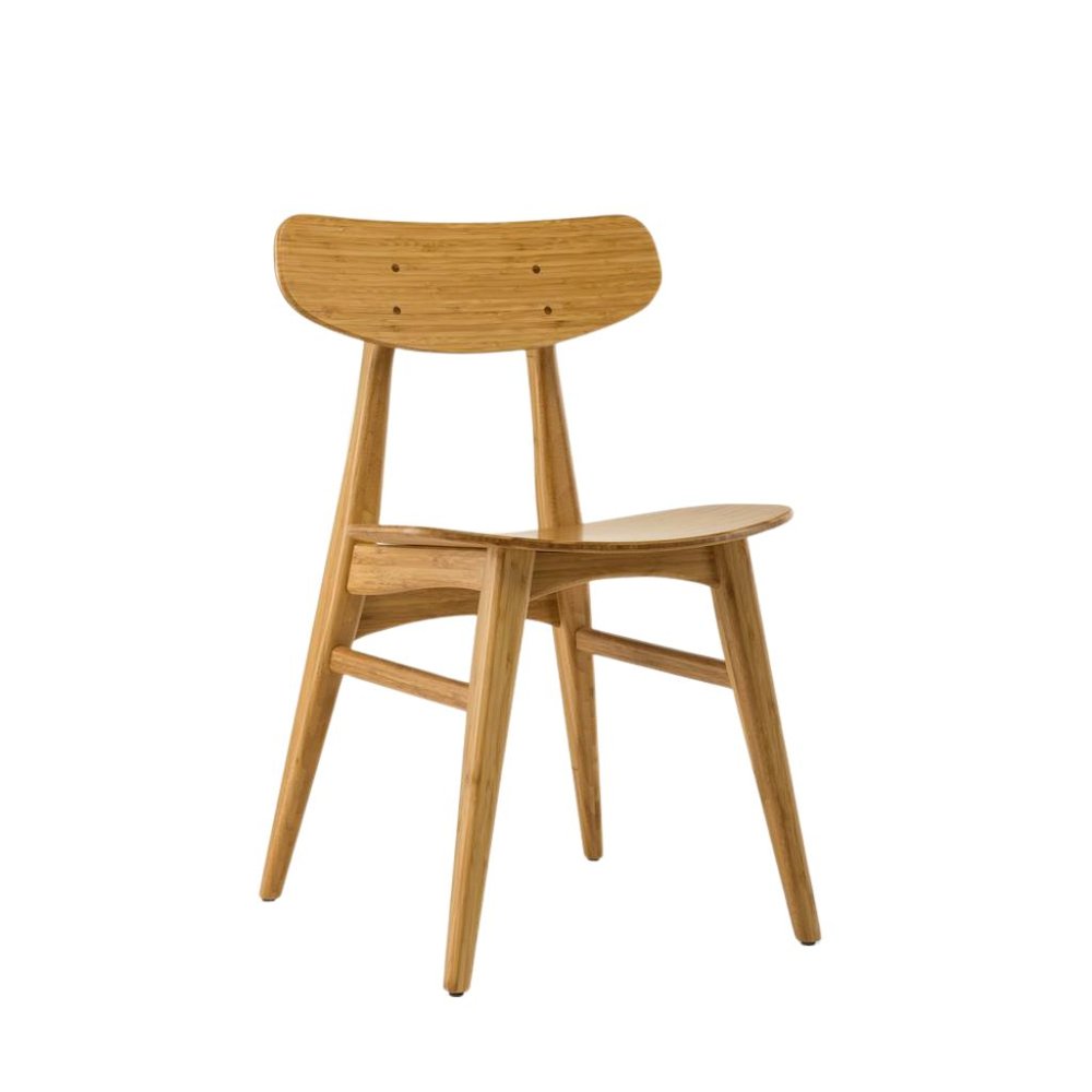 Caramelized Bamboo Dining Chairs – Light Wood Kitchen Chair Set of 2