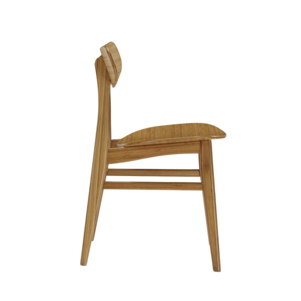 Caramelized Bamboo Dining Chairs – Light Wood Kitchen Chair Set of 2