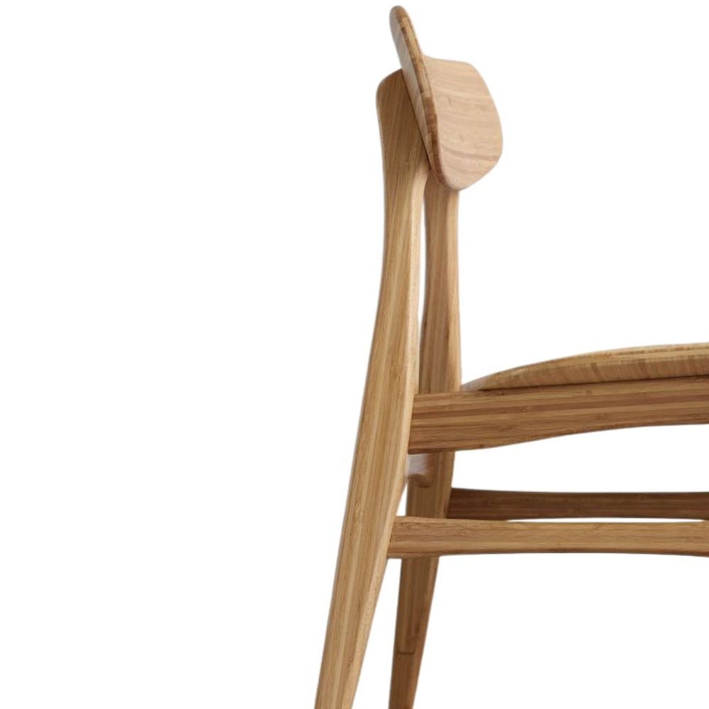 Caramelized Bamboo Dining Chairs – Light Wood Kitchen Chair Set of 2