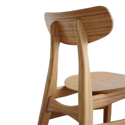 Caramelized Bamboo Dining Chairs – Light Wood Kitchen Chair Set of 2