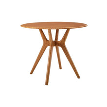 Brown Round Dining Table in Solid Bamboo – Wooden Kitchen Table