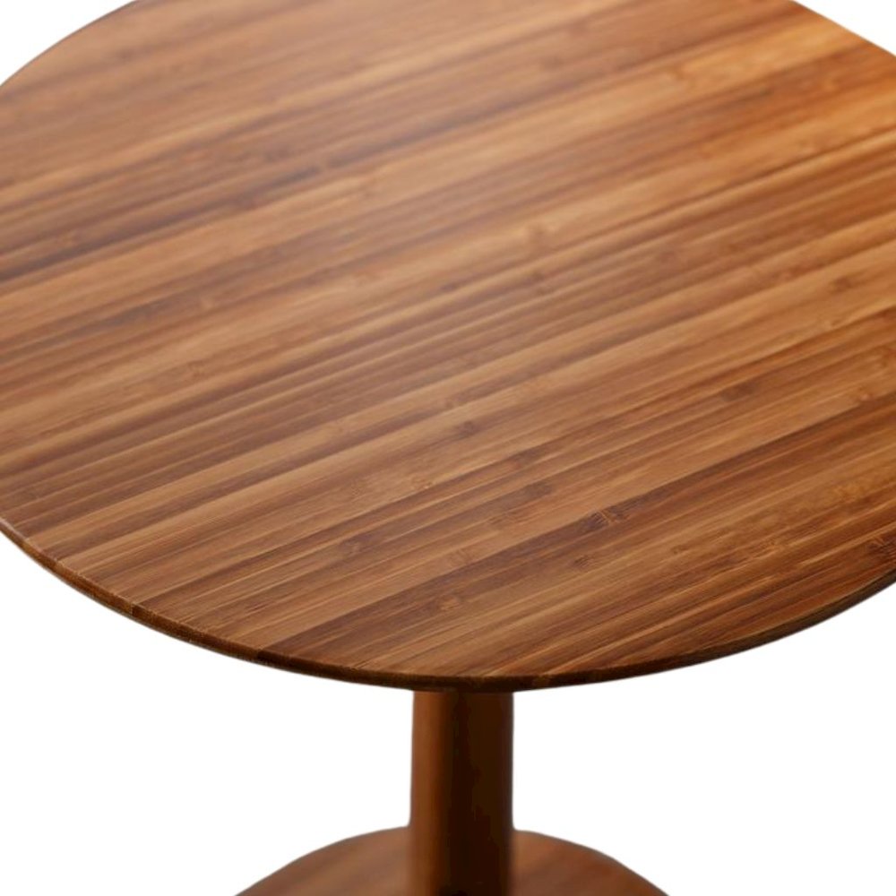 Amber Bamboo Side Table – Solid Wood Minimalist End Table for Living Room