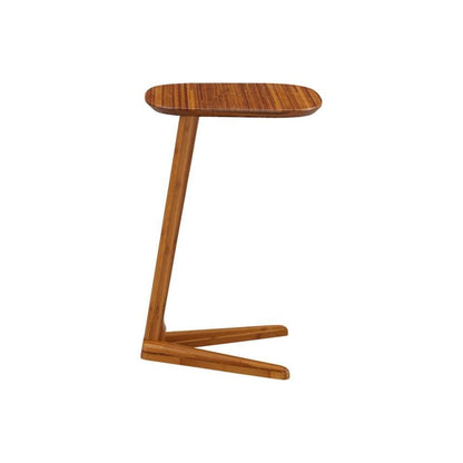 Brown Bamboo Side Table – Solid Wood Minimalist End Table in Amber Finish