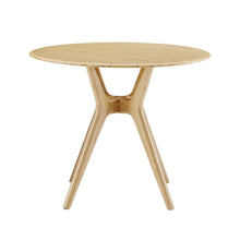 Beige Round Dining Table in Solid Bamboo – Wooden Kitchen Table