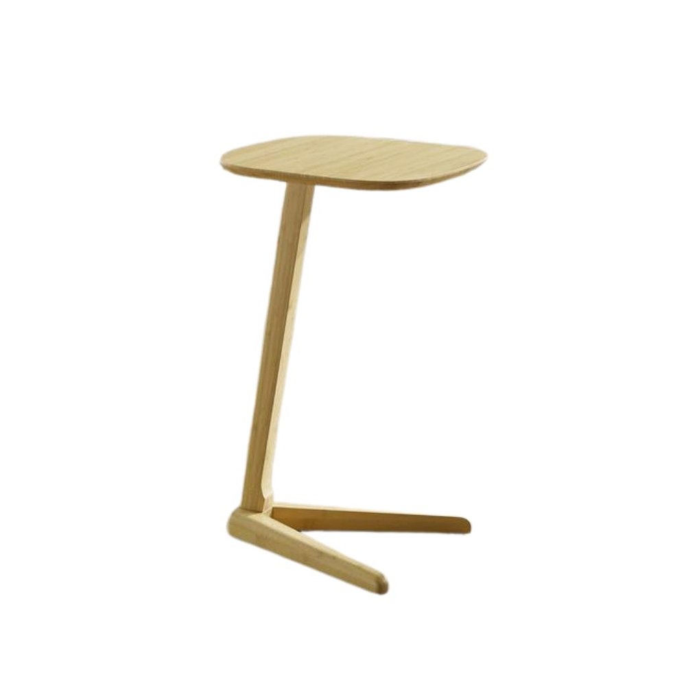 Beige Bamboo Side Table – Solid Wood Minimalist End Table in Wheat Finish