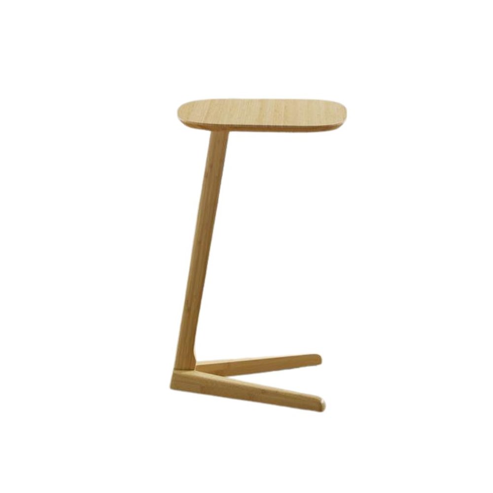Beige Bamboo Side Table – Solid Wood Minimalist End Table in Wheat Finish
