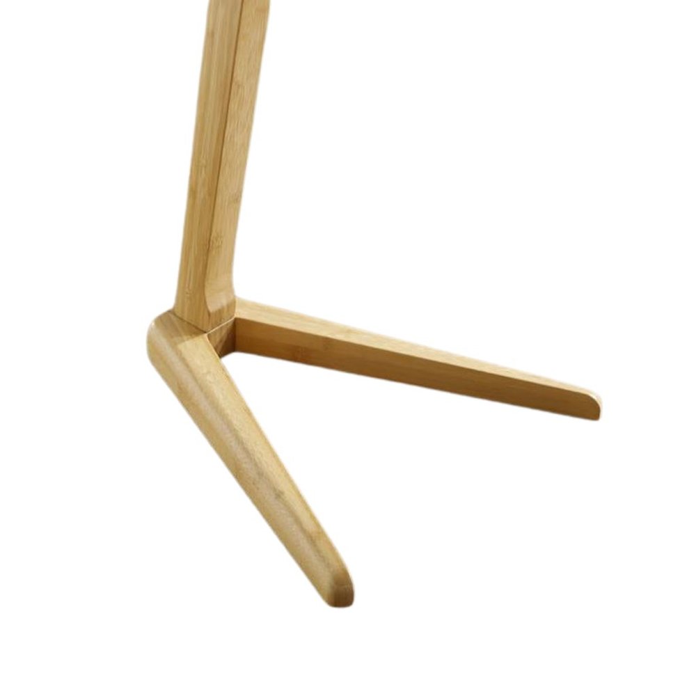 Beige Bamboo Side Table – Solid Wood Minimalist End Table in Wheat Finish