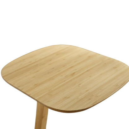 Beige Bamboo Side Table – Solid Wood Minimalist End Table in Wheat Finish