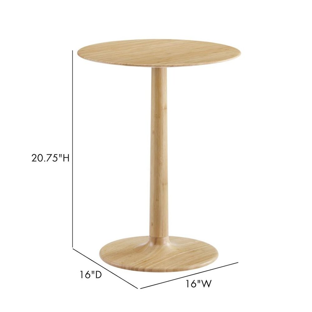 Solid Bamboo Side Table, Wood Minimalist End Table for Living Room, Wheat Finish
