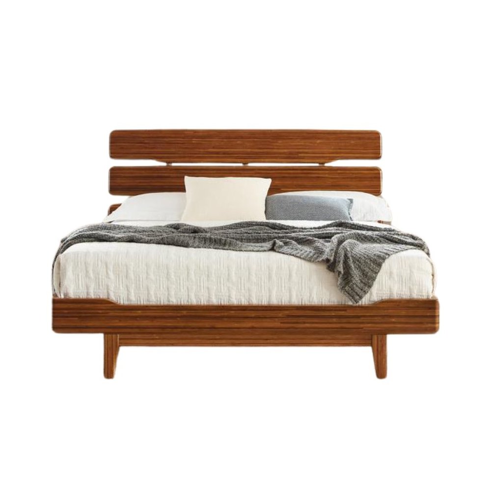 Amber Bamboo Queen Platform Bed Frame – Wooden Bed Frame Queen Size