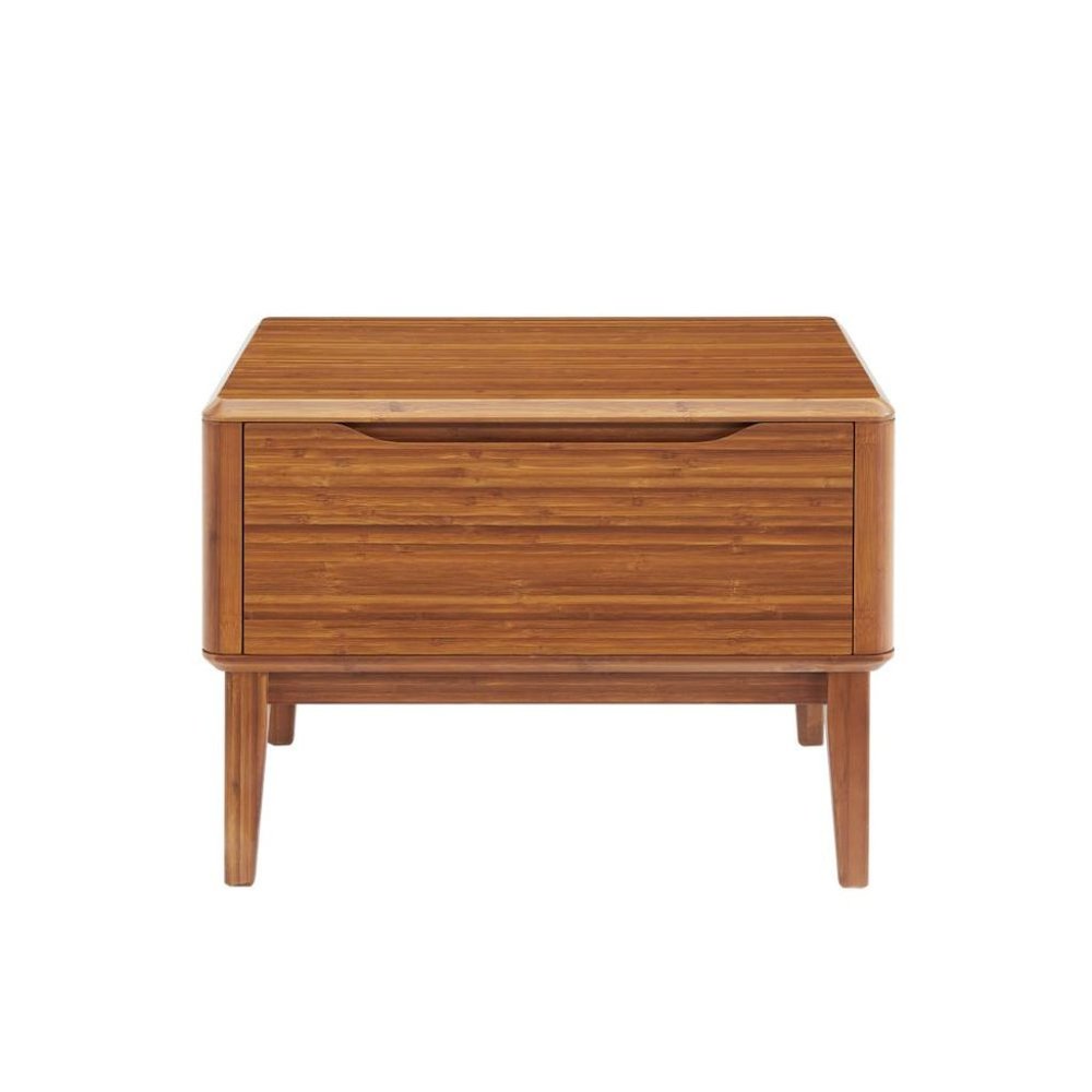 Amber Bamboo Nightstand with 1 Drawer – Natural Wood and Minimalist Style