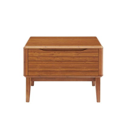 Amber Bamboo Nightstand with 1 Drawer – Natural Wood and Minimalist Style