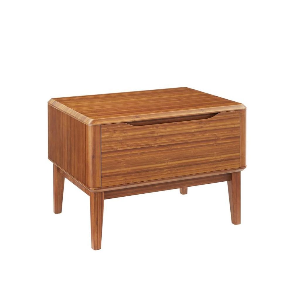 Amber Bamboo Nightstand with 1 Drawer – Natural Wood and Minimalist Style