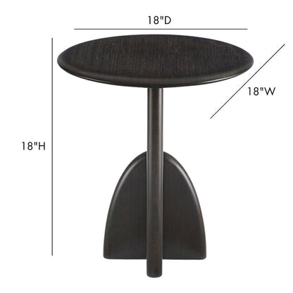 Minimalist Black Wood Side Table in Caviar Finish – Solid Bamboo End Table