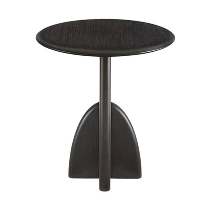 Minimalist Black Wood Side Table in Caviar Finish – Solid Bamboo End Table