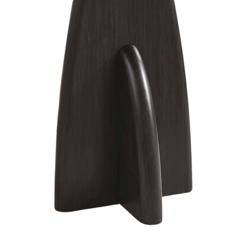 Minimalist Black Wood Side Table in Caviar Finish – Solid Bamboo End Table