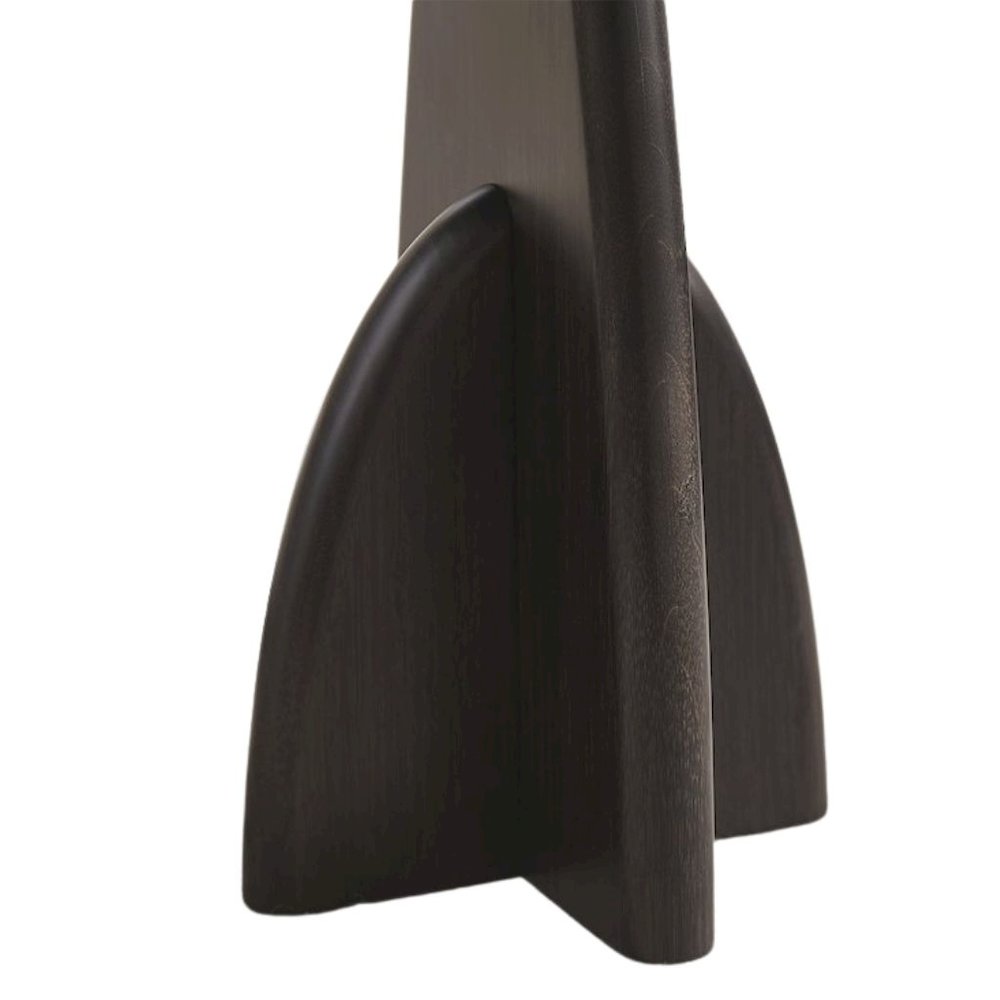 Minimalist Black Wood Side Table in Caviar Finish – Solid Bamboo End Table