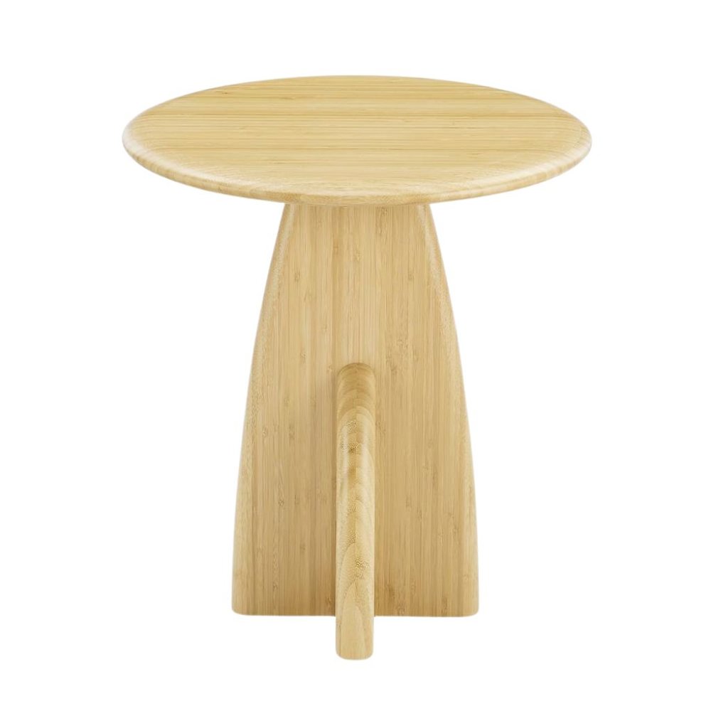 Minimalist Wood Side Table in Wheat Finish – Solid Bamboo End Table