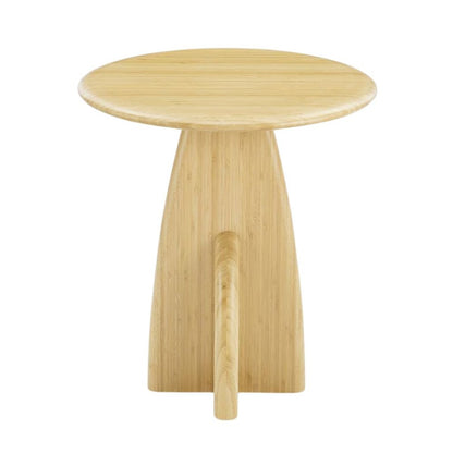 Minimalist Wood Side Table in Wheat Finish – Solid Bamboo End Table