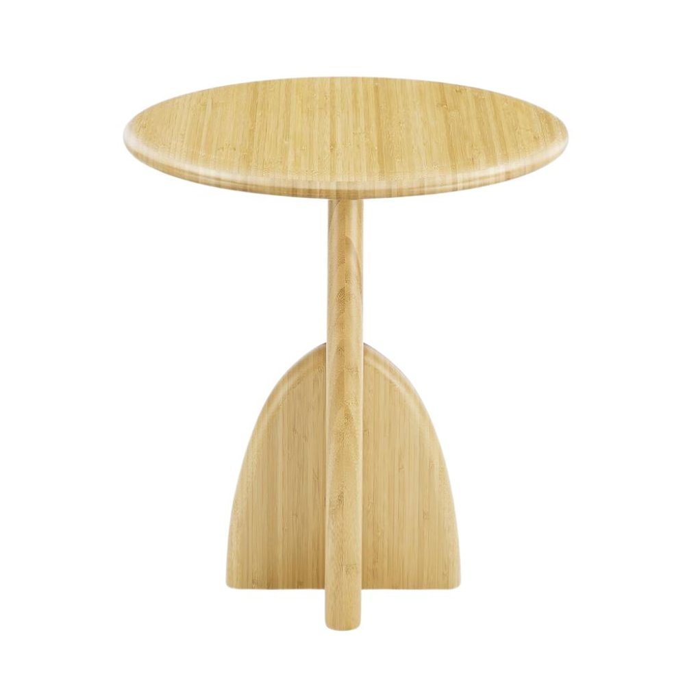 Minimalist Wood Side Table in Wheat Finish – Solid Bamboo End Table