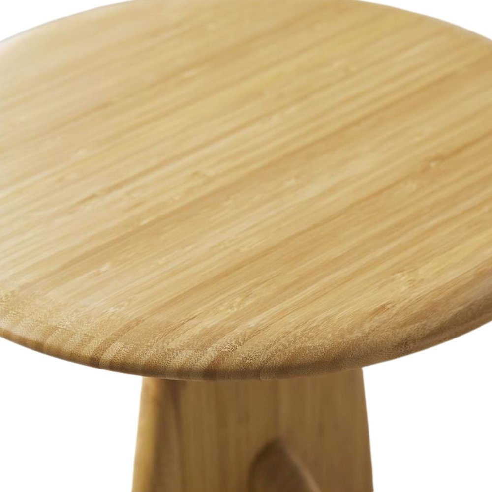 Minimalist Wood Side Table in Wheat Finish – Solid Bamboo End Table