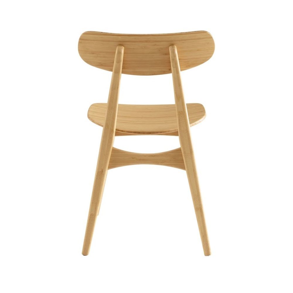 Bamboo Dining Chairs – Light Wood Kitchen Chair Set of 2 in Wheat Finish