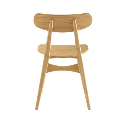 Bamboo Dining Chairs – Light Wood Kitchen Chair Set of 2 in Wheat Finish