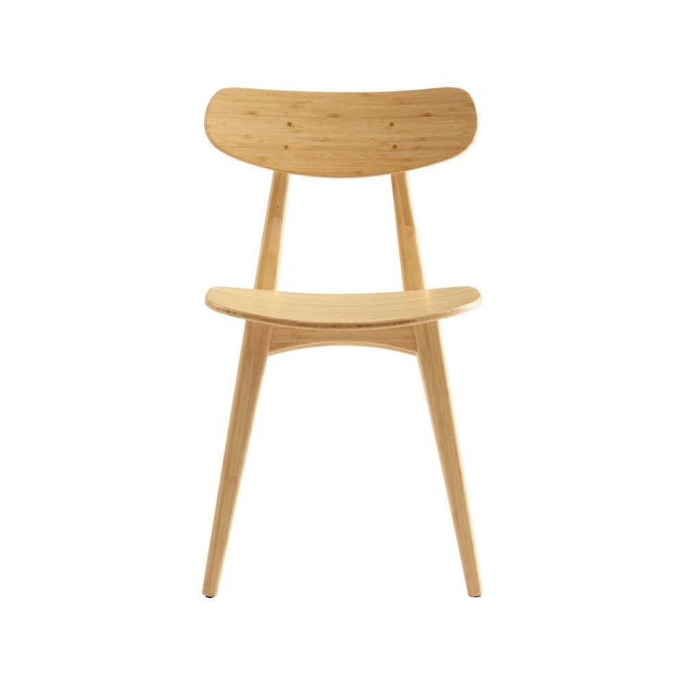 Bamboo Dining Chairs – Light Wood Kitchen Chair Set of 2 in Wheat Finish