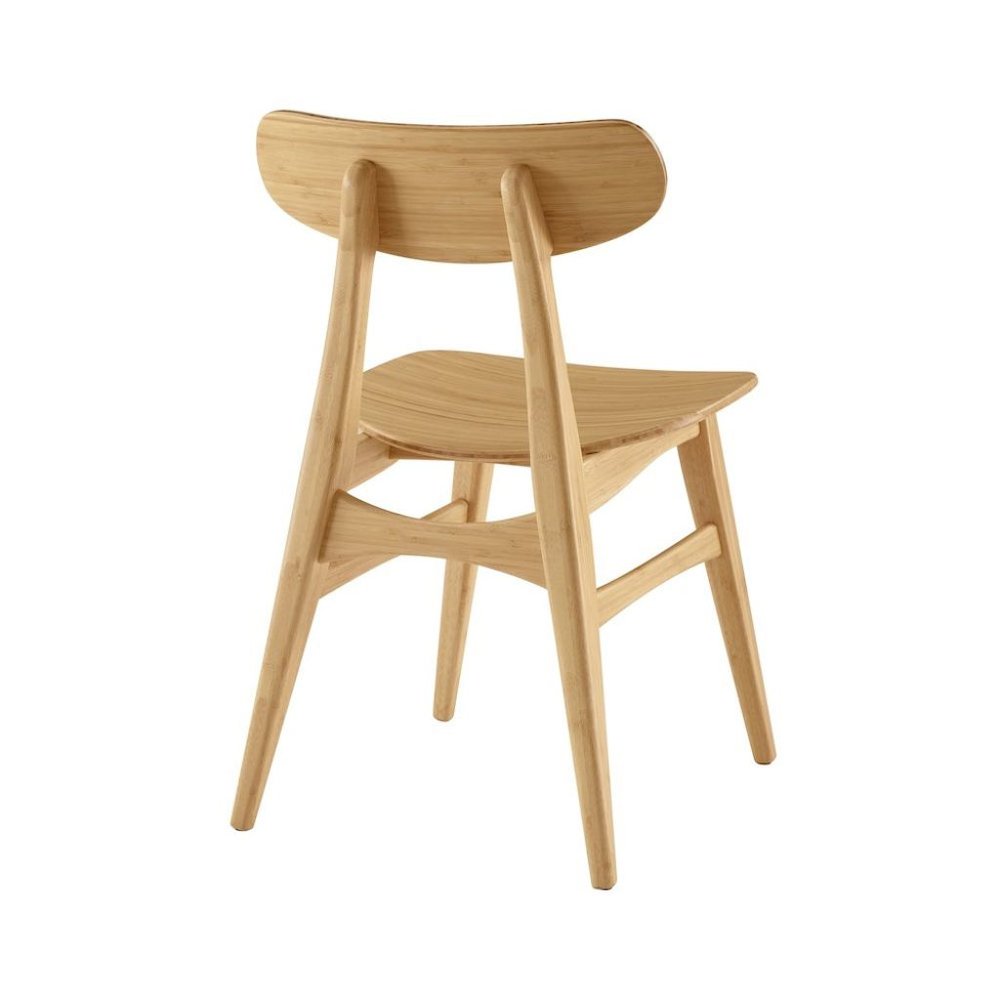 Bamboo Dining Chairs – Light Wood Kitchen Chair Set of 2 in Wheat Finish