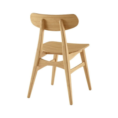 Bamboo Dining Chairs – Light Wood Kitchen Chair Set of 2 in Wheat Finish