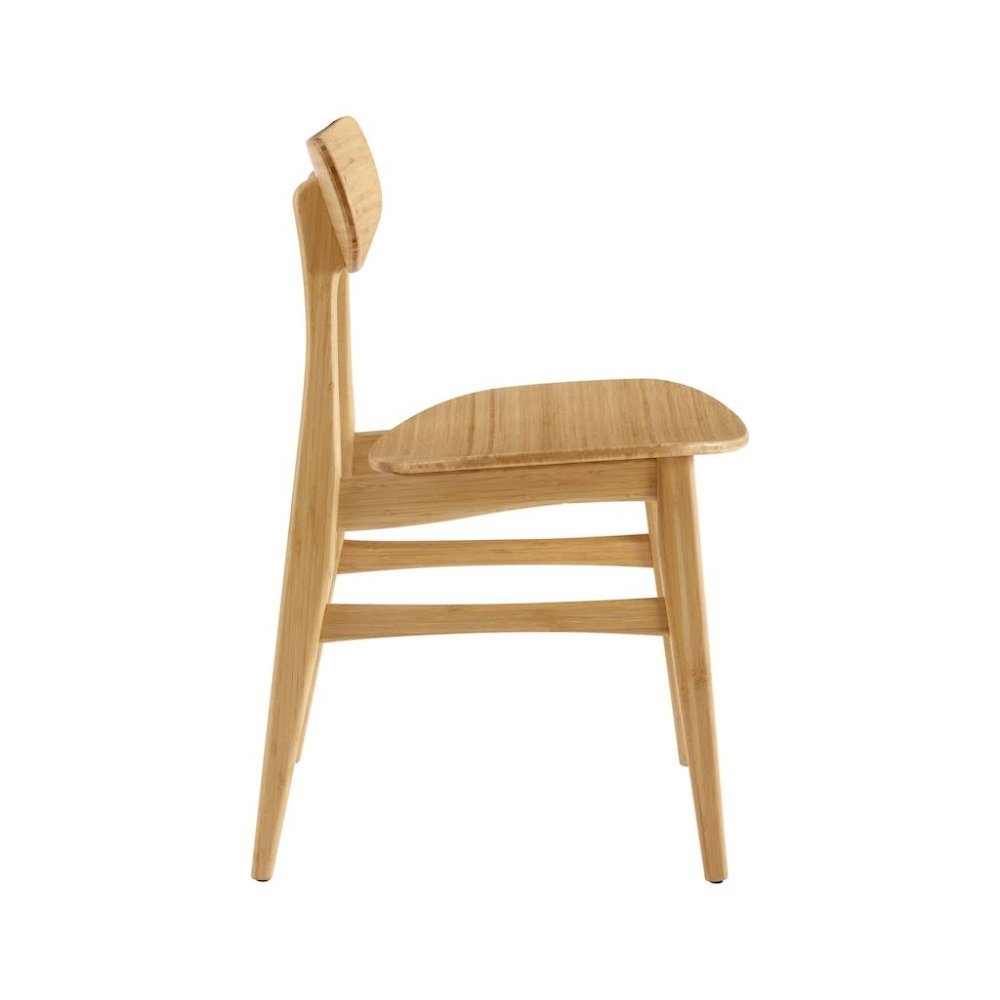 Bamboo Dining Chairs – Light Wood Kitchen Chair Set of 2 in Wheat Finish