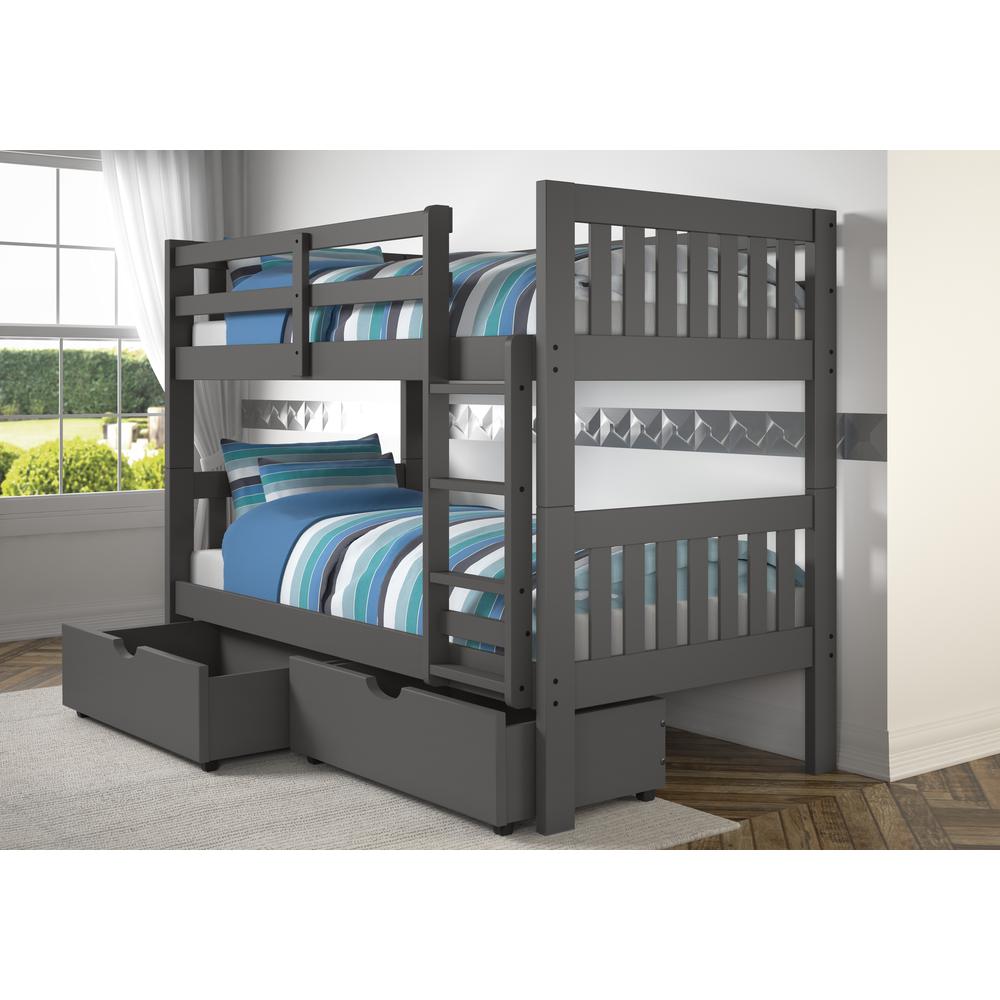 Twin/Twin Mission Bunk Bed, Drawers Or Trundle Not Included