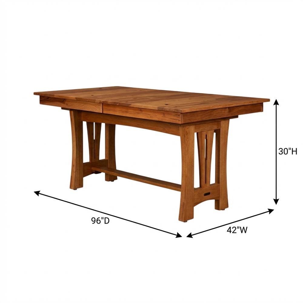 Solid American Hickory Dining Table with Distressed Finish and Arts